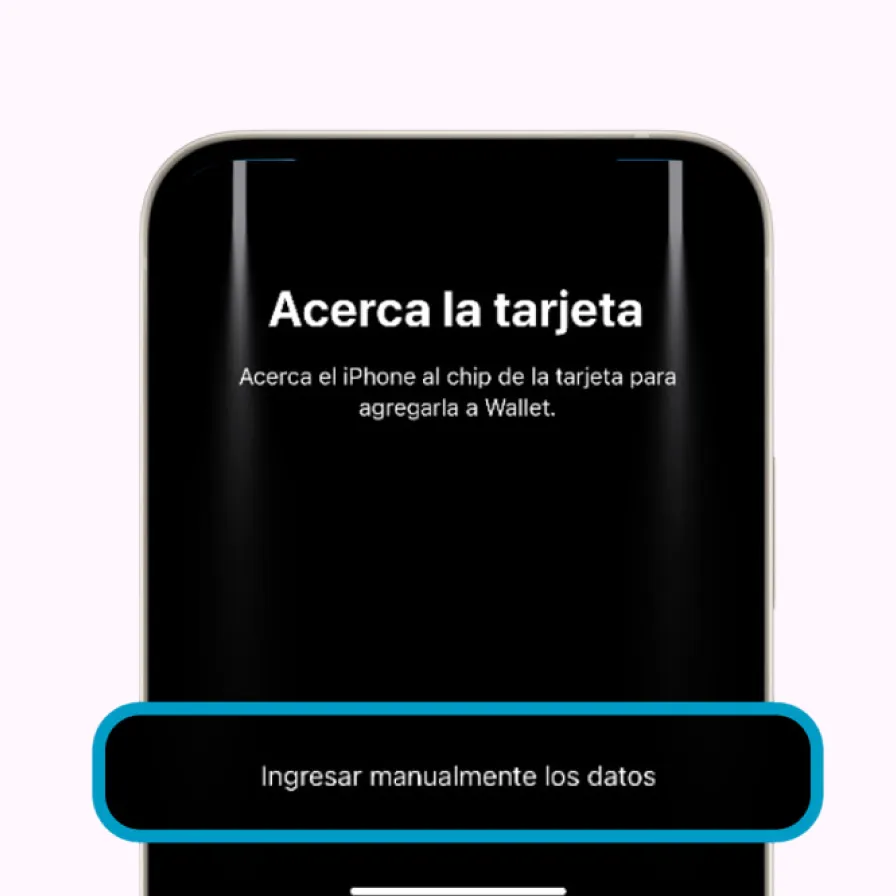 El paso 2 para enrolarte desde Apple Pay y activar los pagos sin contacto.