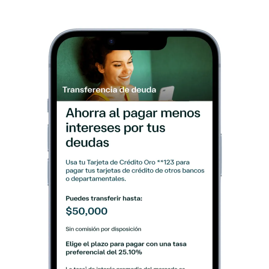 Pantalla de la App Banamex mostrando la opción Administración de cuentas.