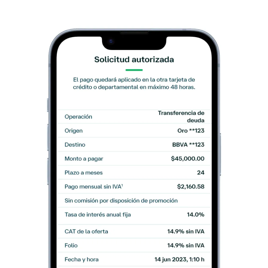Pantalla de la App Banamex para ingresar y confirmar los datos de la tarjeta.