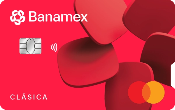 Tarjeta de crédito Clásica Banamex horizontal con chip.