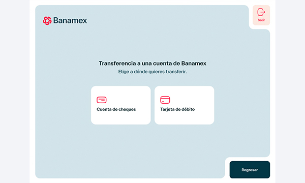 Selecciona transferencia entre cuentas