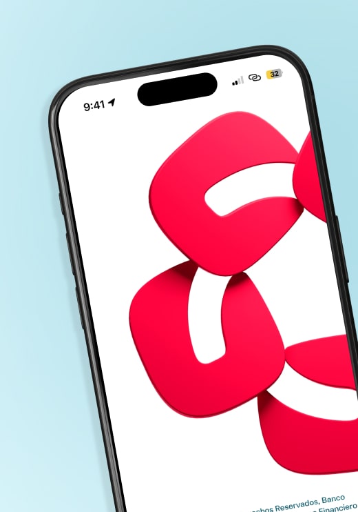 Un celular mostrando la roseta del logo de Banamex en la pantalla de inicio de la app.