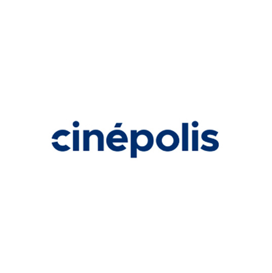 Logo de Cinépolis sobre un fondo blanco.