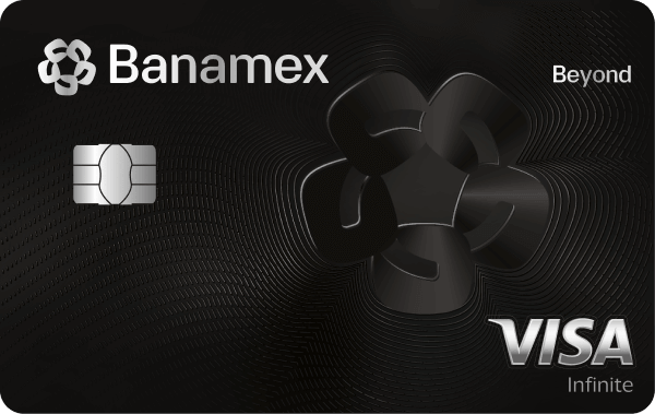 Tarjeta de crédito Beyond Banamex horizontal con chip.