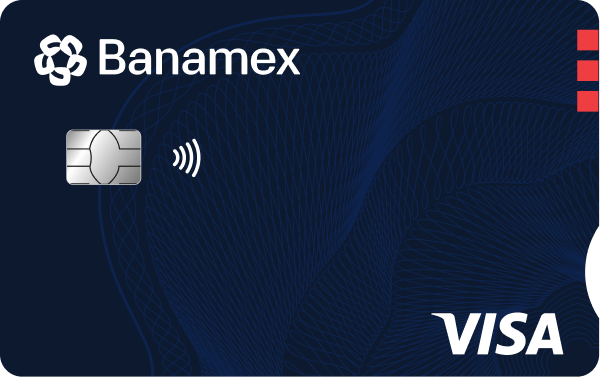 Tarjeta de crédito Costco Banamex horizontal con chip.