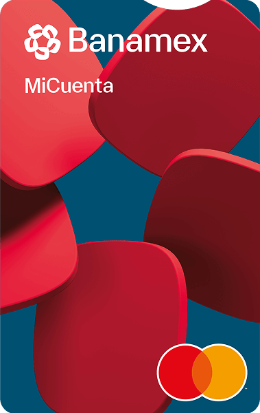 Tarjeta de débito MiCuenta con fondo azul.