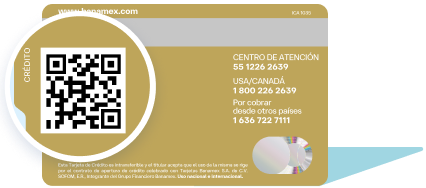Reverso de la tarjeta oro mostrando el código QR.