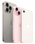 Tres modelos de iPhone diferentes, ordenados de mayor a menor.
