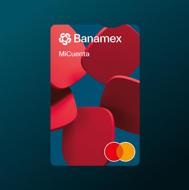 Tarjeta de débito MiCuenta con fondo azul.