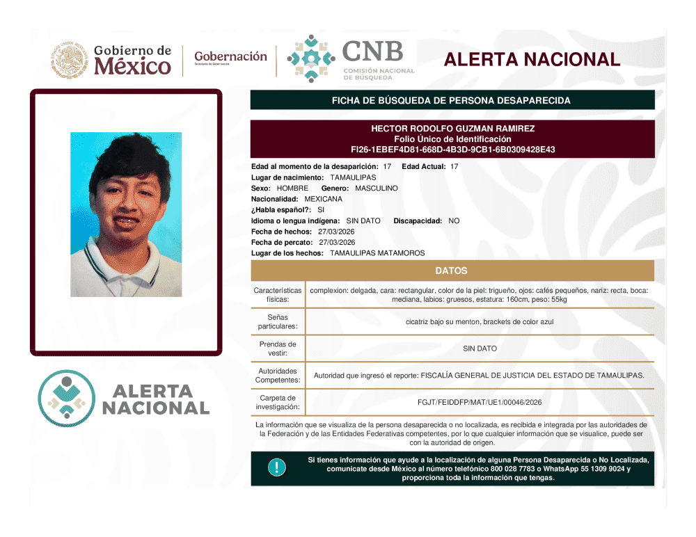 Persona desaparecida Héctor Rodolfo Guzmán